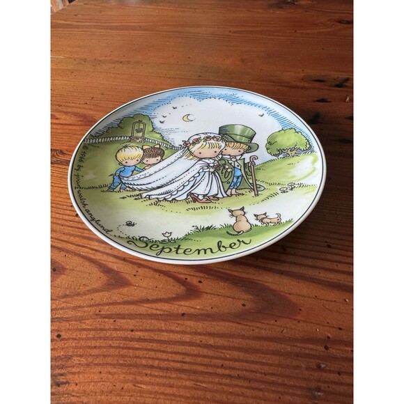 1966 Joan Walsh Anglund September plate West Germany 7.75” Bride & Groom wedding - Picture 2 of 5